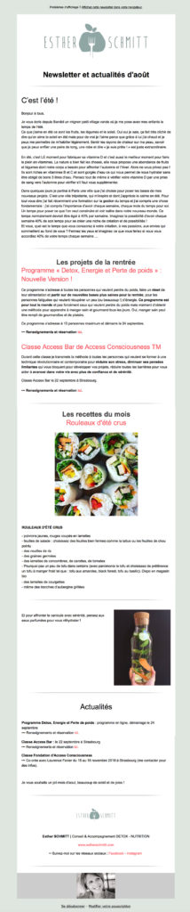 newsletter Esther schmitt aout