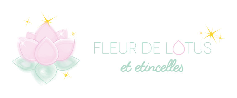 logo fleur de lotus et etincelles